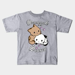 Cute Cat Cubs Adorable Kittens & Quote Winter Babies Snuggle Season Gift Kids T-Shirt